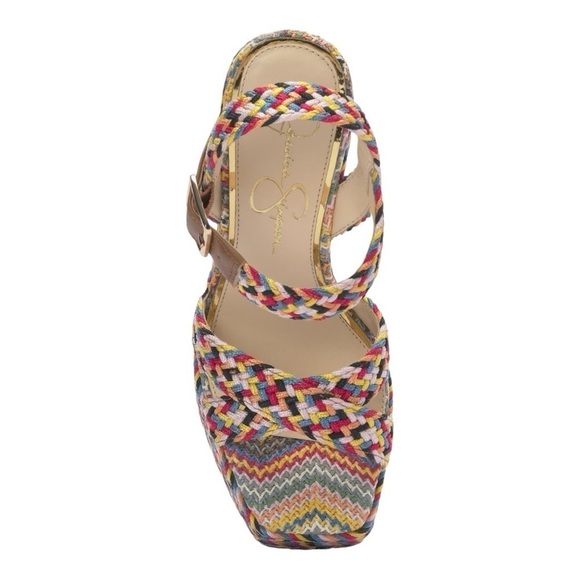 Jessica Simpson‎ Women's Multicolor Woven Brycen Platform Sandals Size 10 - Picture 5 of 15